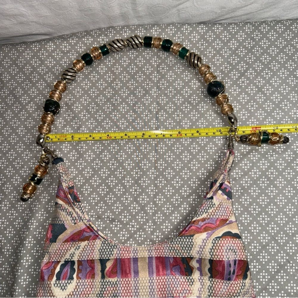 Paisley Print My Destiny Purse Handmade, One of a Kind, Glass Beaded Handle - Picture 8 of 12